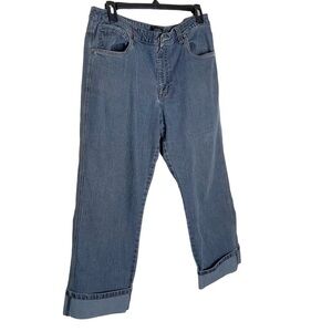 FRENCH cuff light blue jeans pants. Size 14